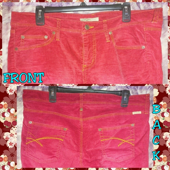 BONGO brand Rust Red Flare Leg Corduroy Pants Jrs Plus Sz 20 - Picture 3 of 6